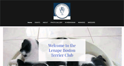 Desktop Screenshot of lenapebostonterrierclub.org
